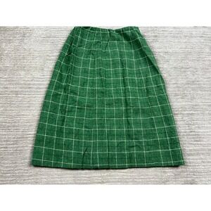 Corner House Skirt Womens 6 Green Windowpane Plaid A-Line Vintage Knee Length